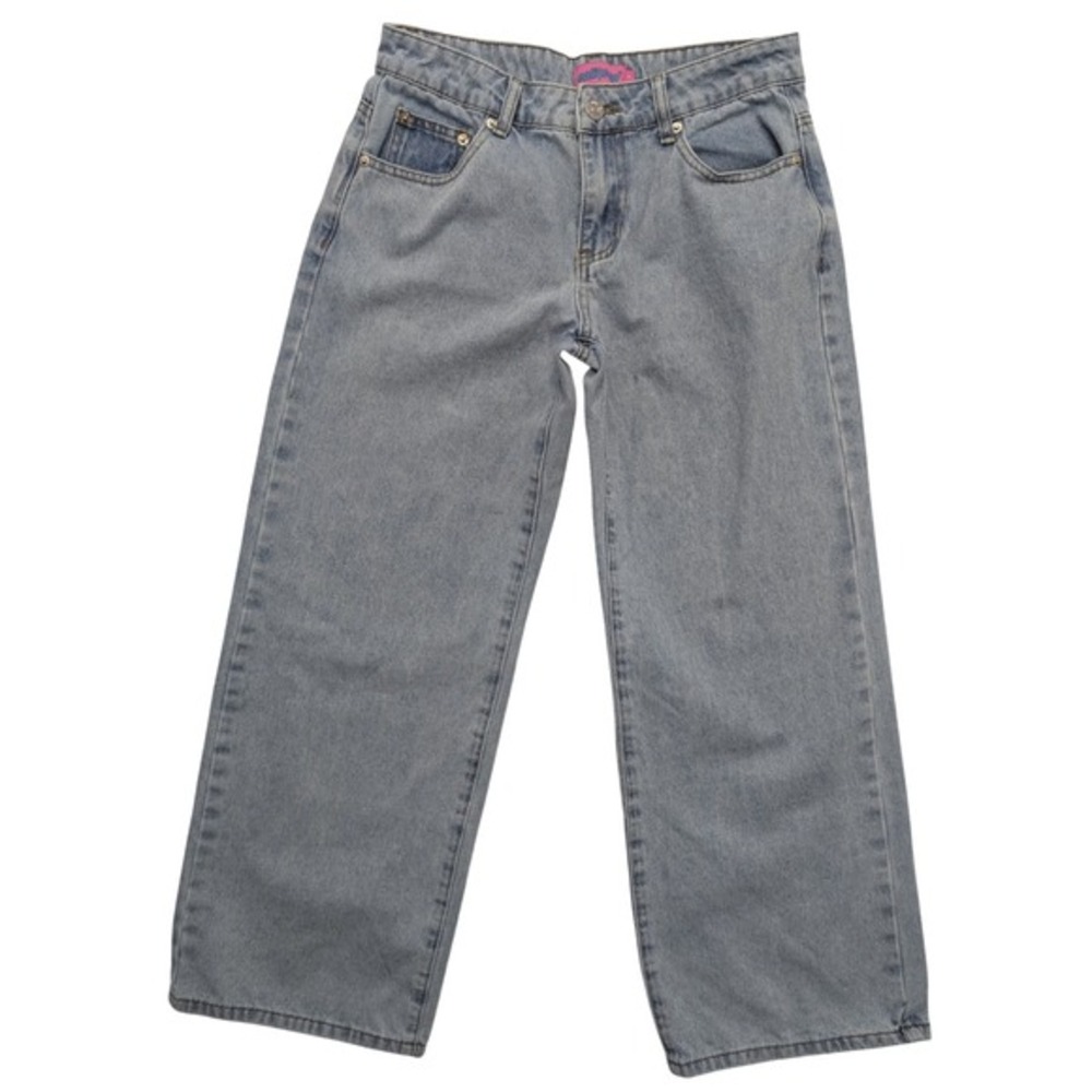 Edikted Sz Small Light Wash Wide Leg Denim Jeans‎ High Rise Y2K Baggy Light Blue